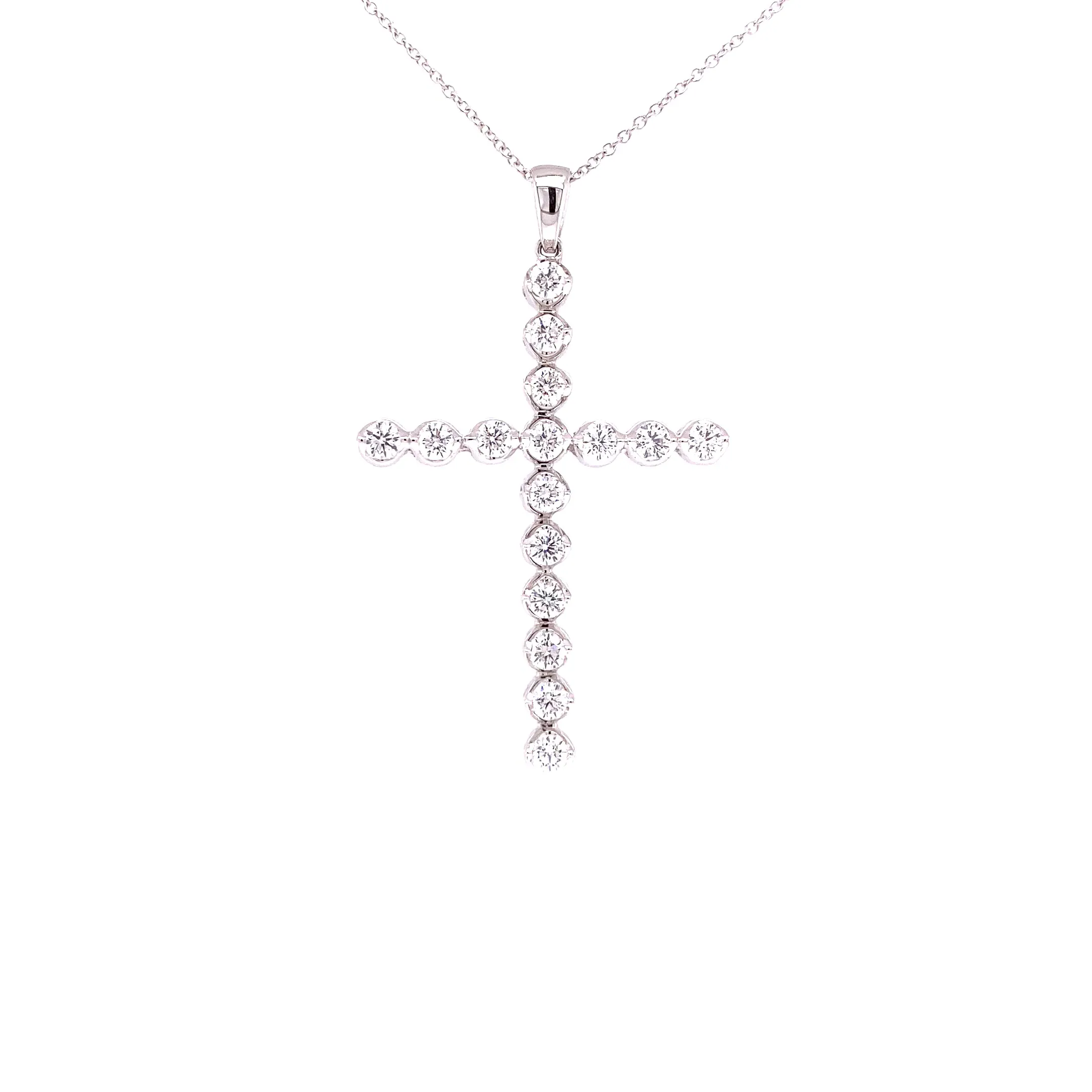 14KW Custom Diamond Cross Fashion Pendant