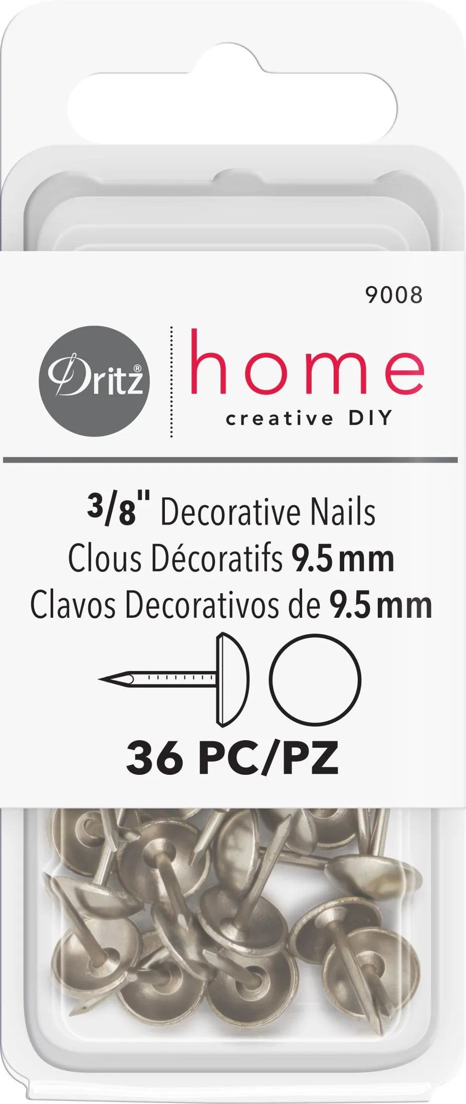 3/8" Smooth Decorative Nails, 36 pc