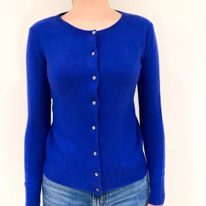 Admiral Blue Cashmere Crew Neck Cardigan Extra Small