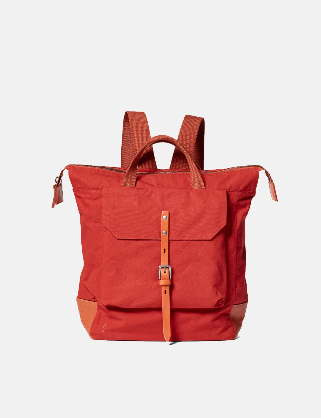 Ally Capellino Frances Hybrid Waxy Rucksack - Brick Red