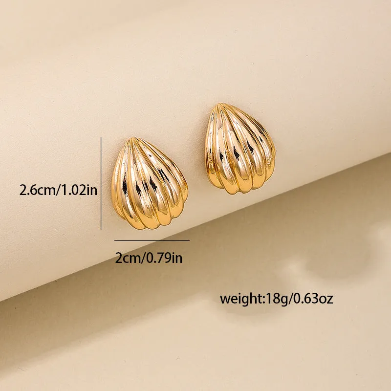 Amazon Fashion Statement Metal Hoop Earrings - Shell Design