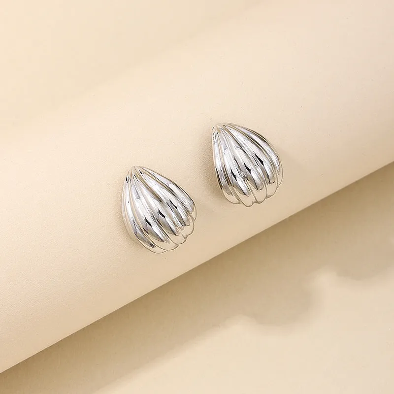 Amazon Fashion Statement Metal Hoop Earrings - Shell Design