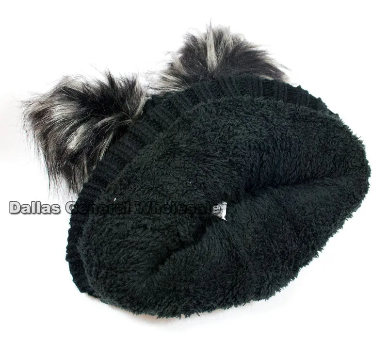 Bling Bling Beanie Hats w/ Fur Wholesale