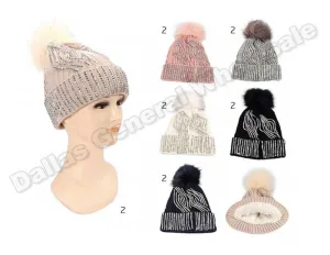 Bling Bling Beanie Hats w/ Fur Wholesale