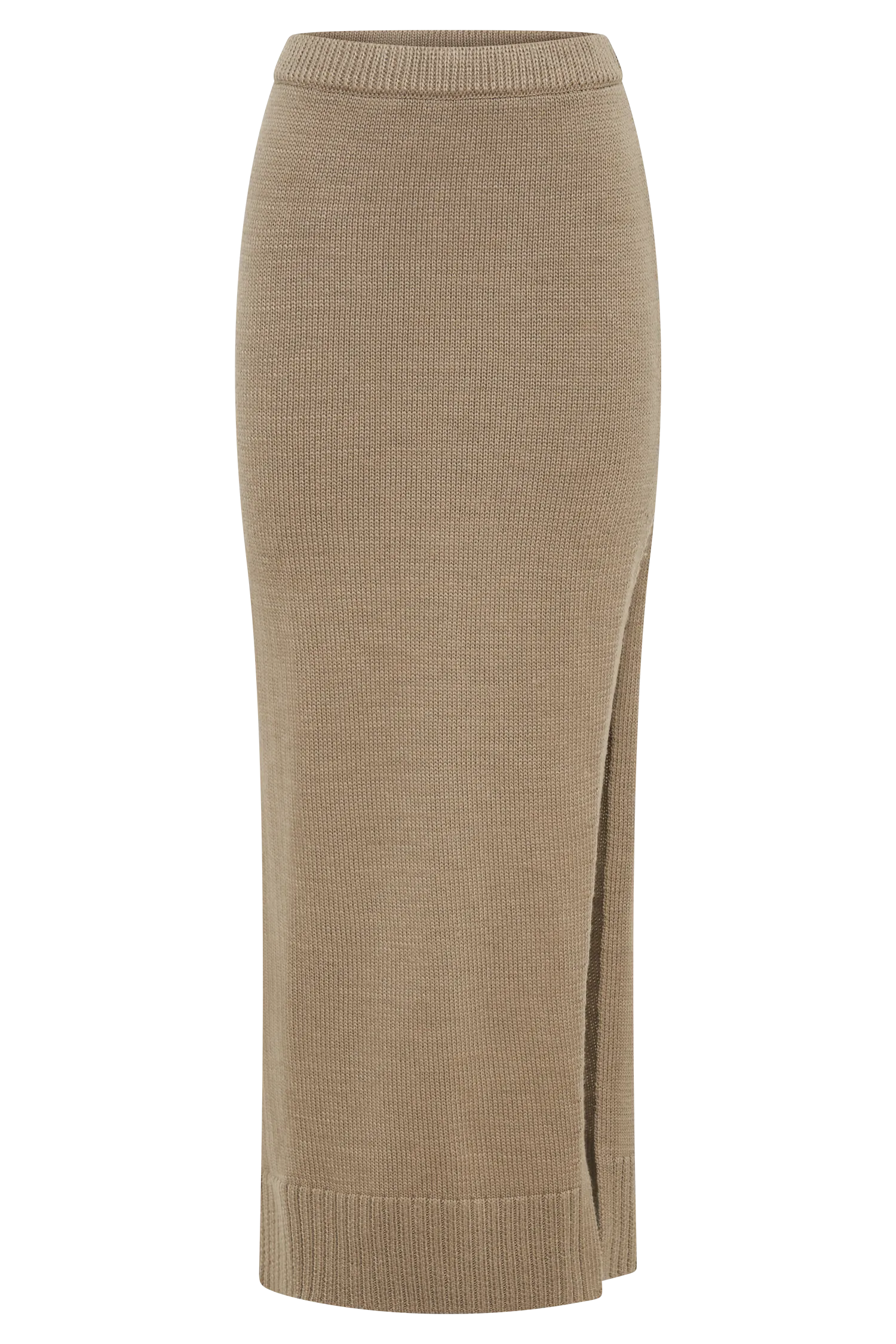 Brittany Knit Midi Skirt - Taupe