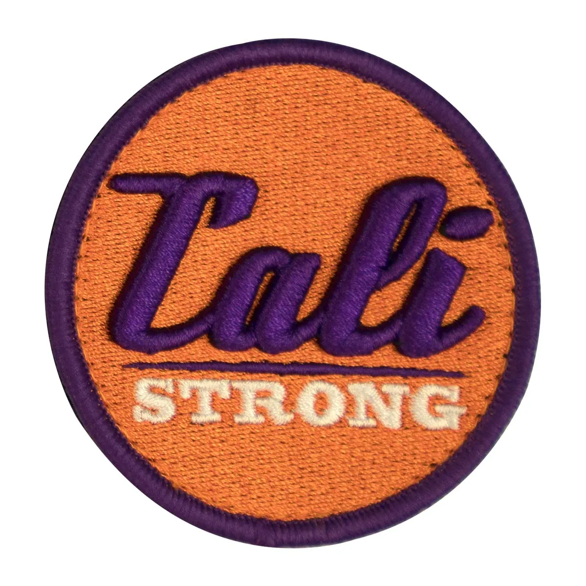 CALI Strong Orange Purple White Round 3D Hook-and-Loop Morale Patch