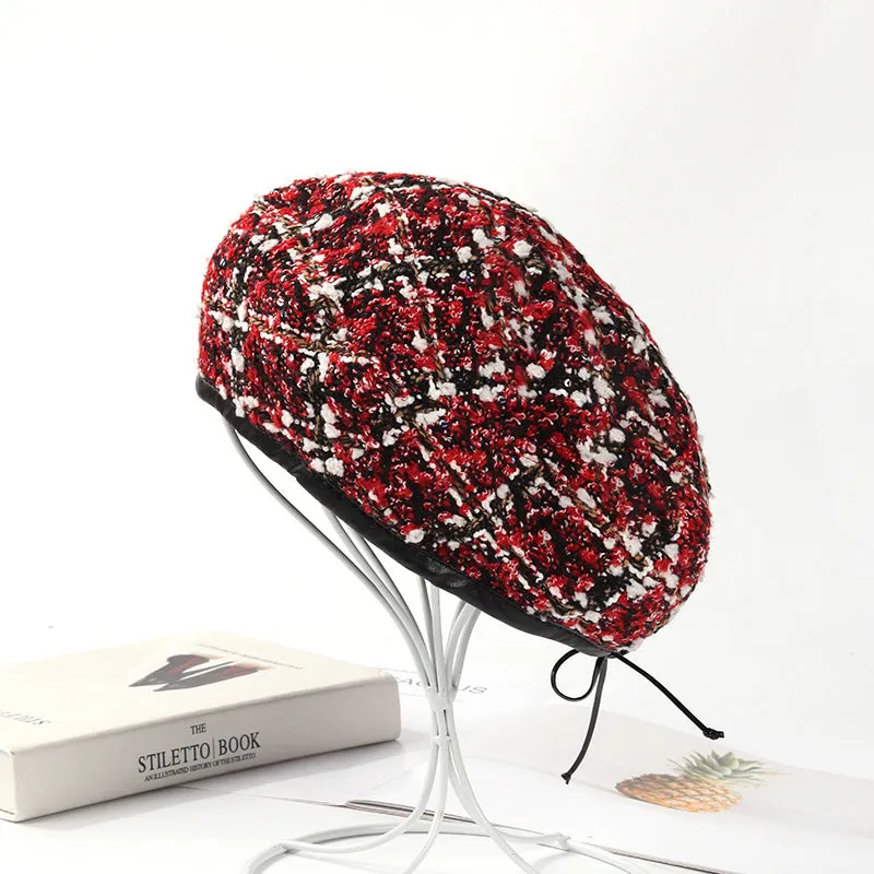 Check Beret Hat Autumn and Winter Fall Winter Fashion Retro Plaid Hat