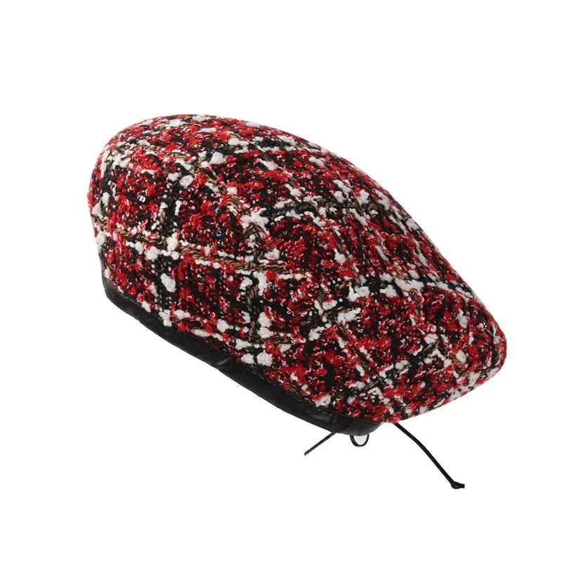 Check Beret Hat Autumn and Winter Fall Winter Fashion Retro Plaid Hat