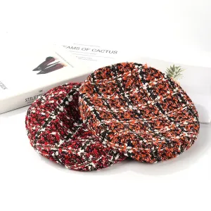 Check Beret Hat Autumn and Winter Fall Winter Fashion Retro Plaid Hat