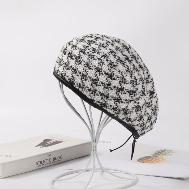 Check Beret Hat Autumn and Winter Fall Winter Fashion Retro Plaid Hat