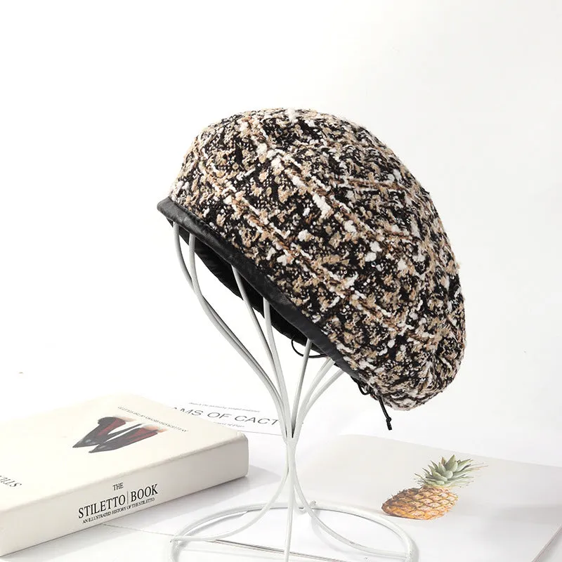 Check Beret Hat Autumn and Winter Fall Winter Fashion Retro Plaid Hat