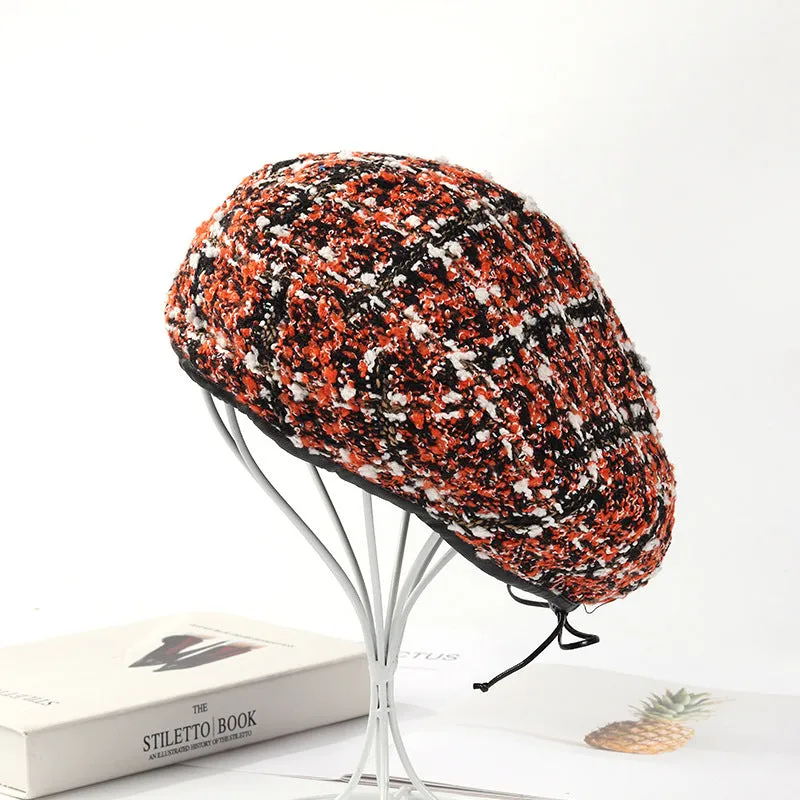 Check Beret Hat Autumn and Winter Fall Winter Fashion Retro Plaid Hat