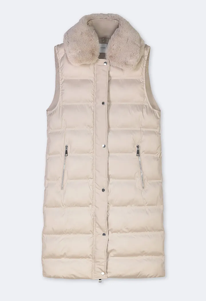 Choice Quilted Sleeveless Puffer Gilet Camel