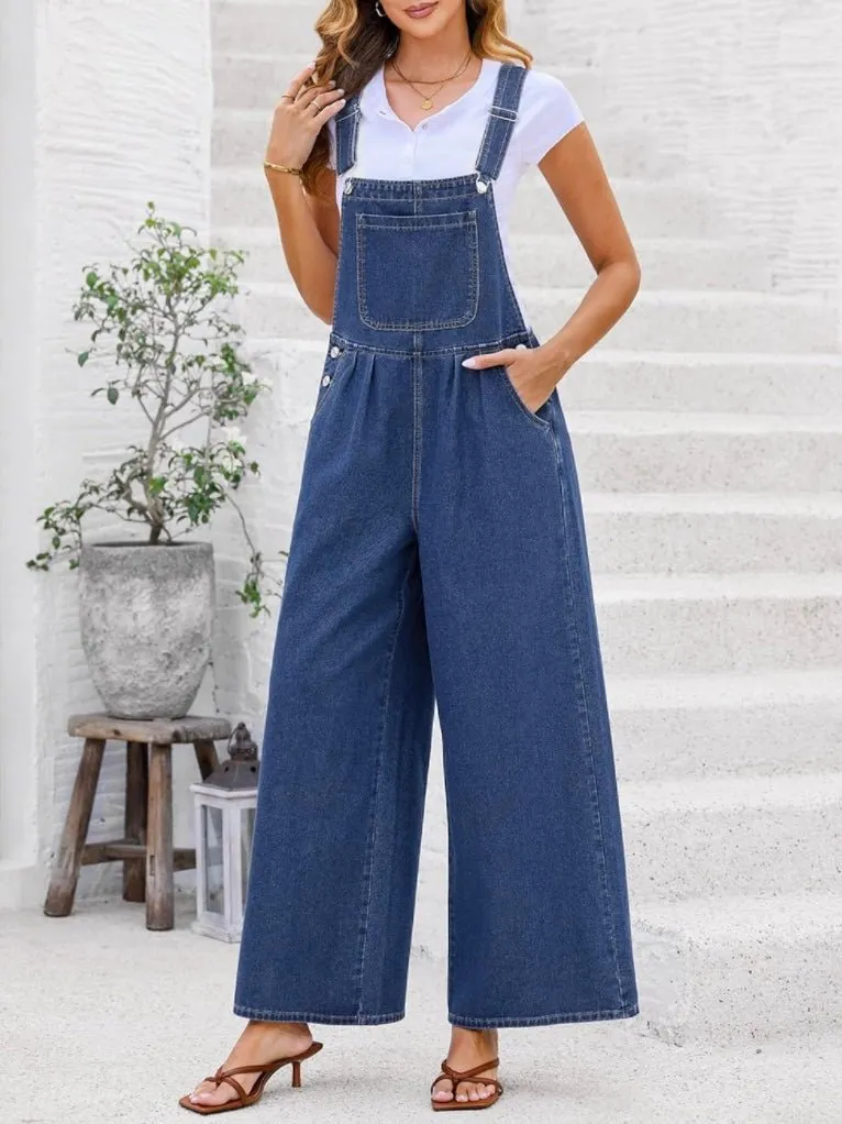 Dark blue denim jumper overall