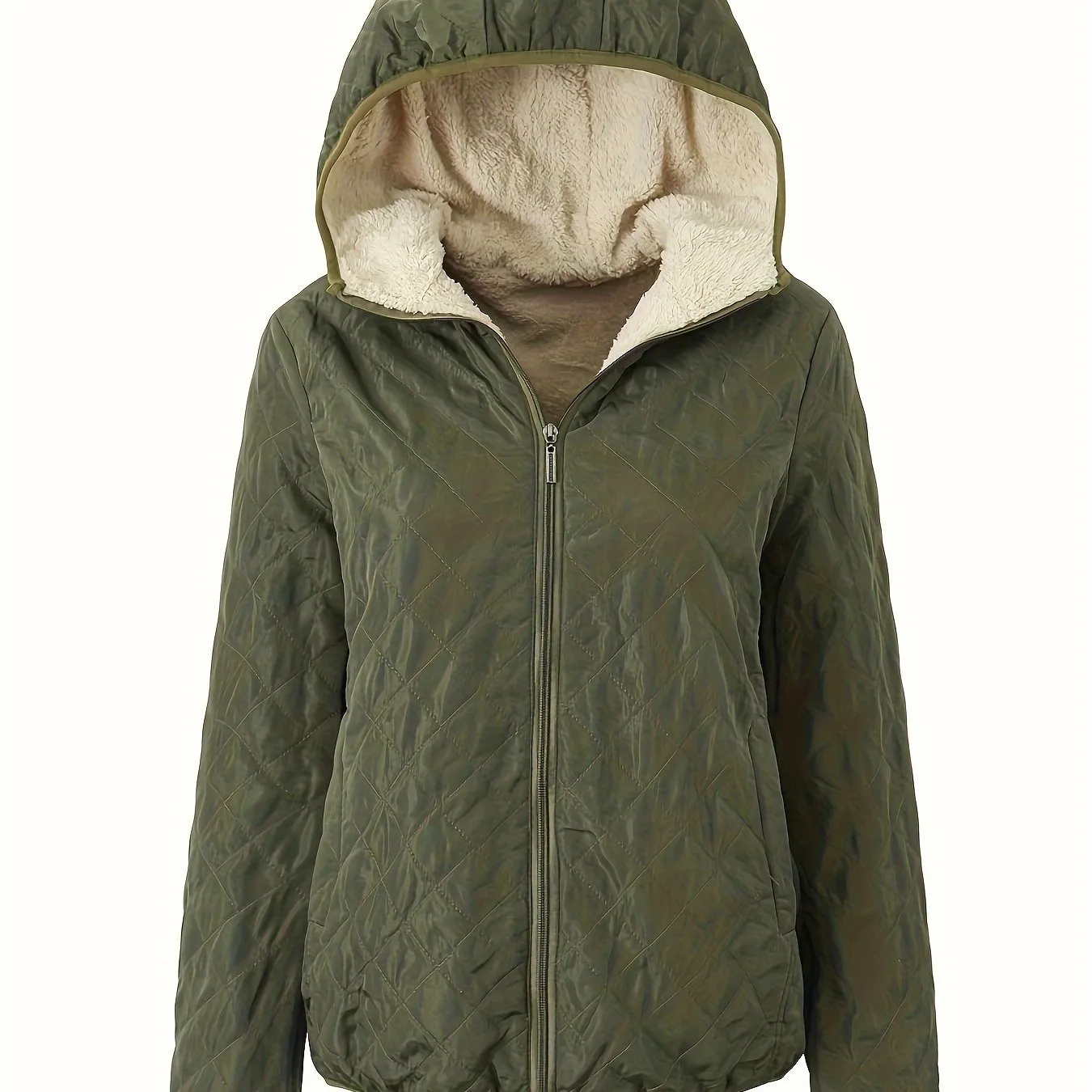 Emma | Quilted zippered jacket with hood