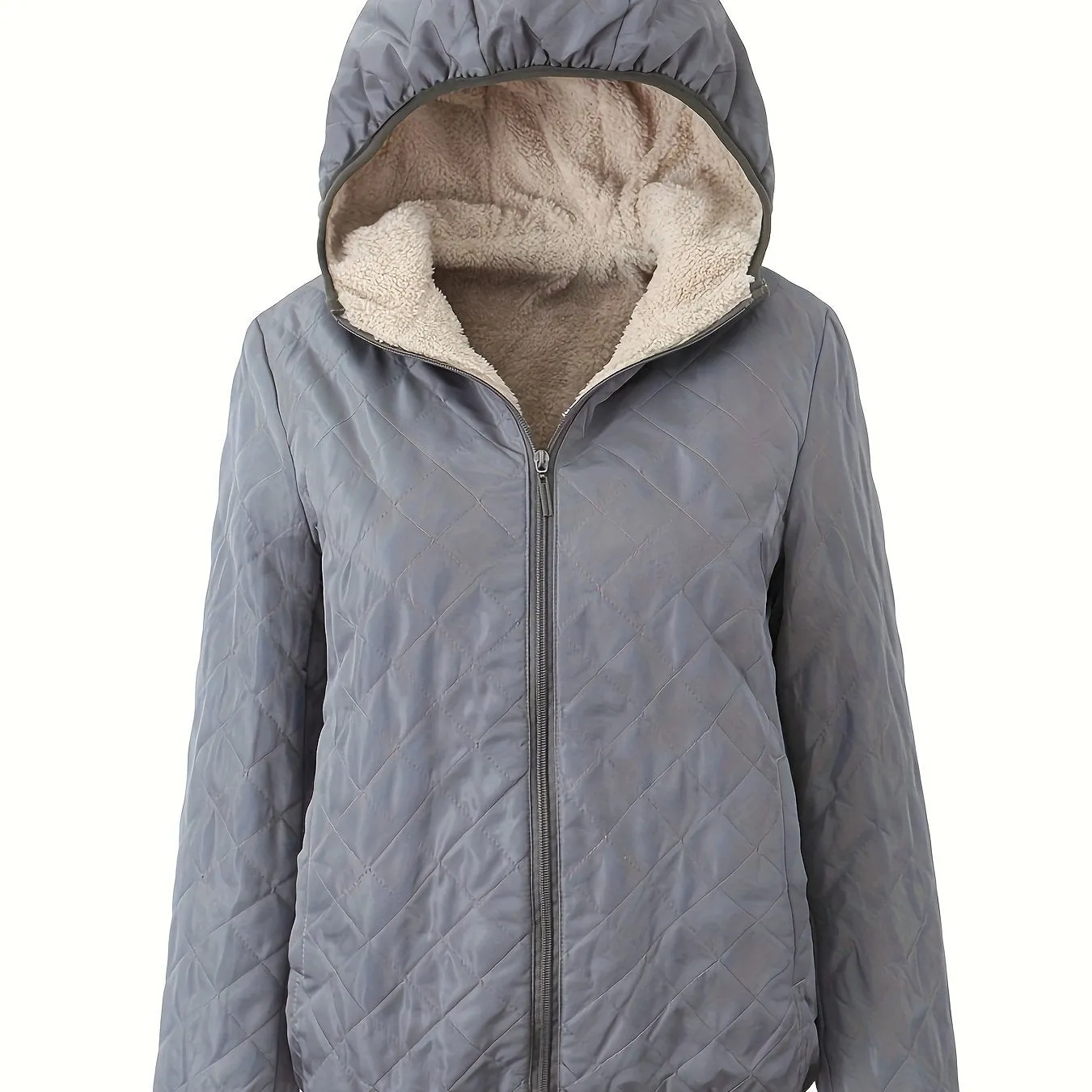 Emma | Quilted zippered jacket with hood