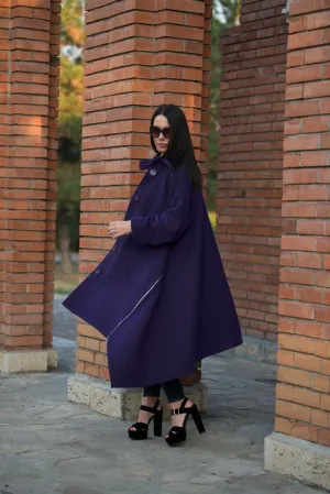 FEDERICA Purple Wool Women Coat