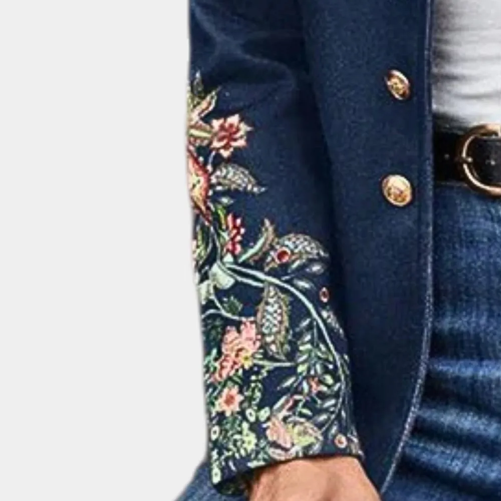 Floral Embroidered Blazer