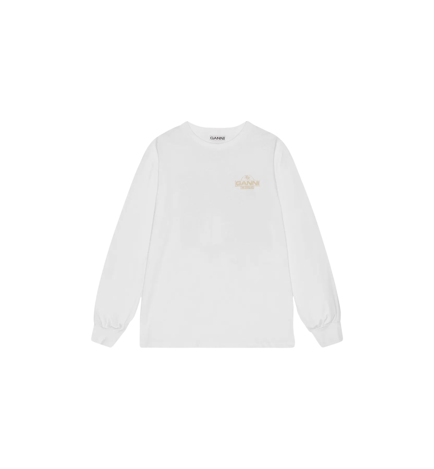 GANNI White Future Palm Long Sleeve T-shirt