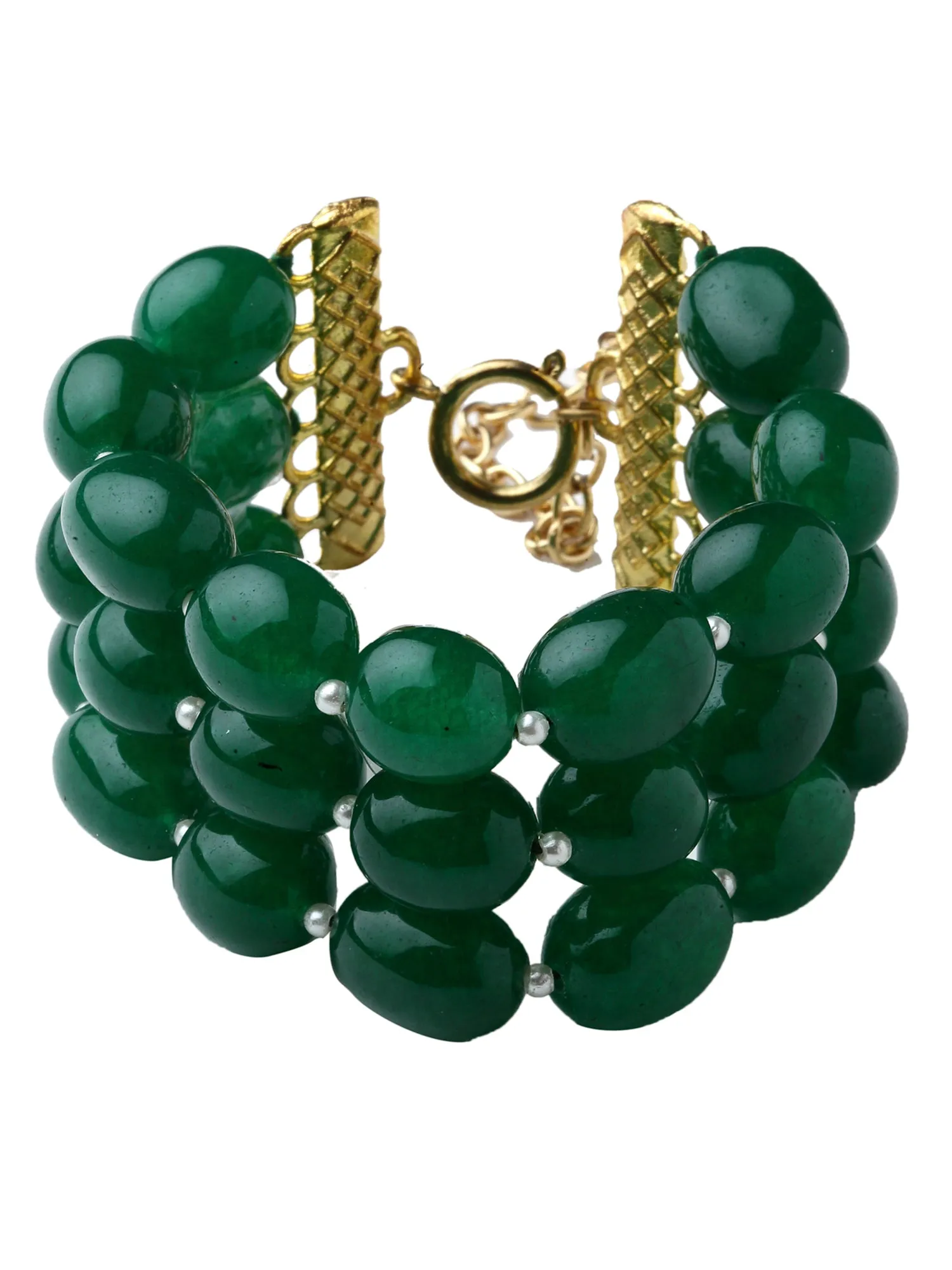 Green Tumble Stone Beaded Bracelet for Women