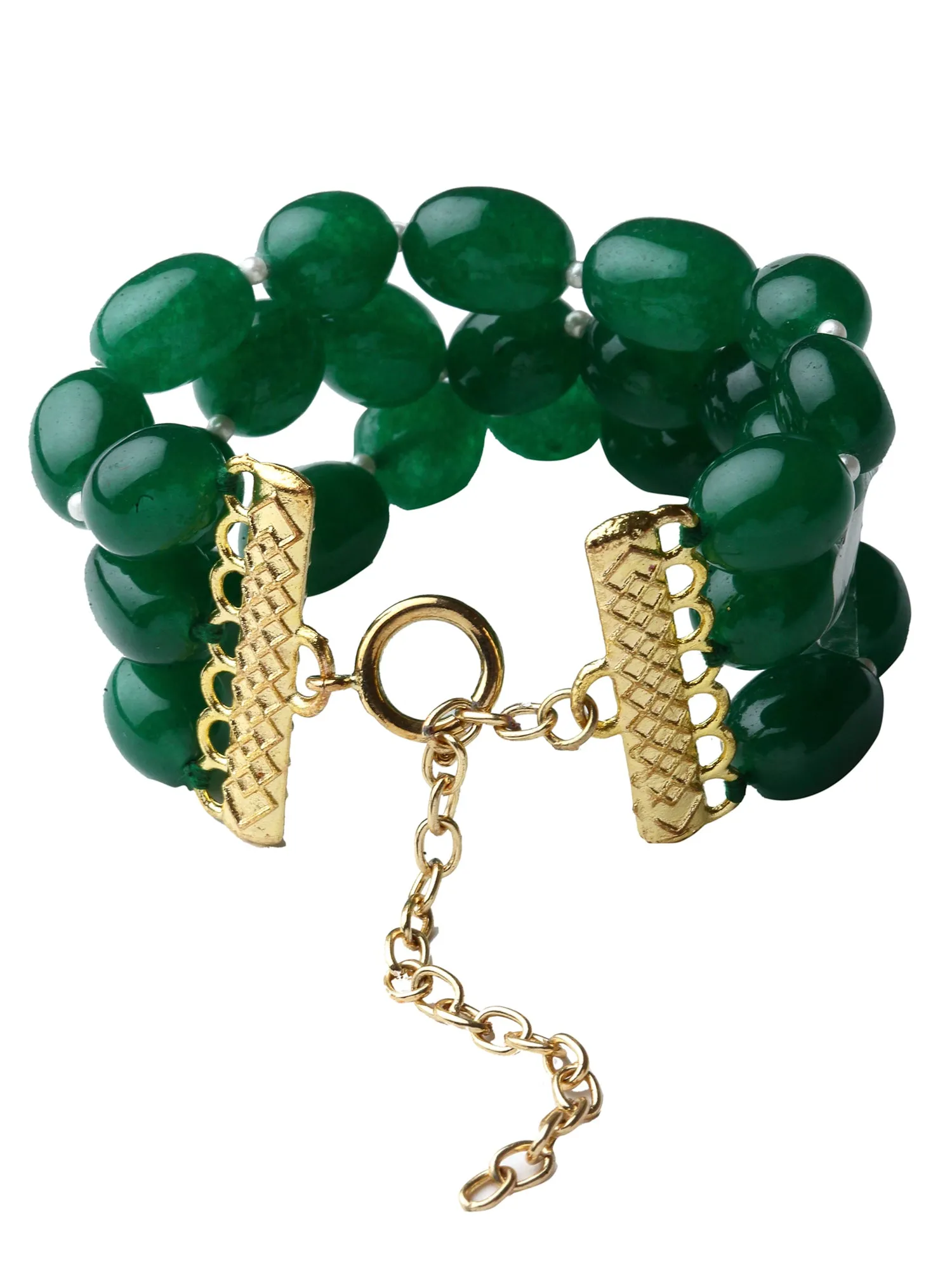 Green Tumble Stone Beaded Bracelet for Women