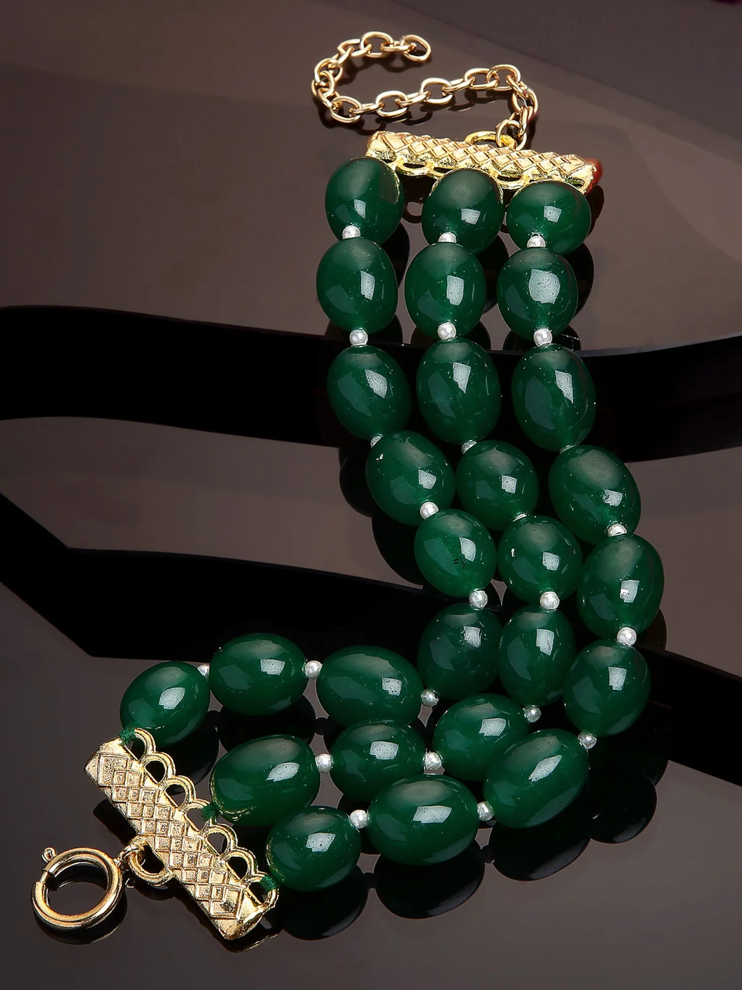 Green Tumble Stone Beaded Bracelet for Women