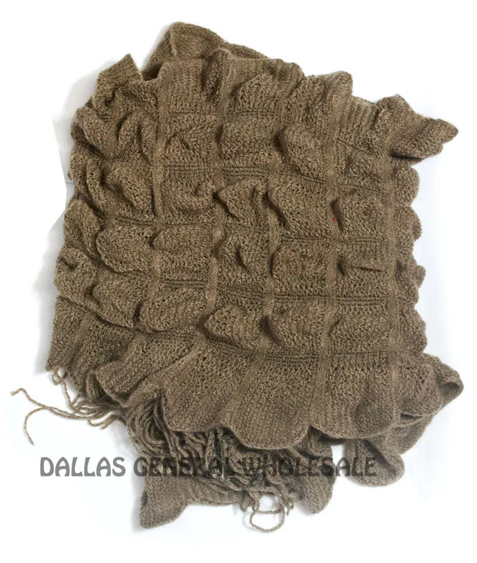 Ladies Winter Warm Knitted Scarf with Fringes Wholesale