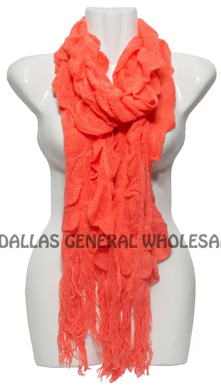 Ladies Winter Warm Knitted Scarf with Fringes Wholesale