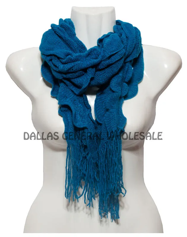 Ladies Winter Warm Knitted Scarf with Fringes Wholesale