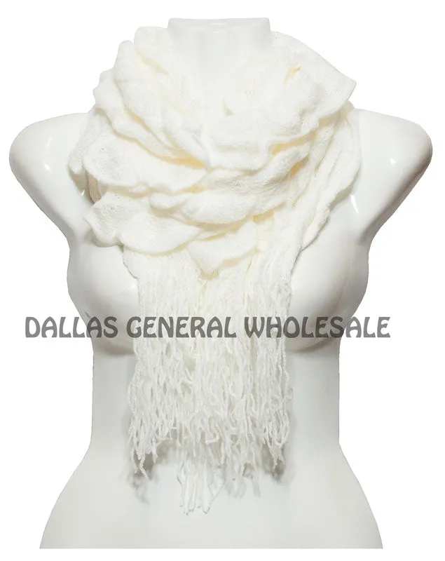 Ladies Winter Warm Knitted Scarf with Fringes Wholesale