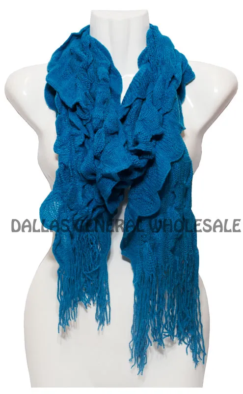 Ladies Winter Warm Knitted Scarf with Fringes Wholesale