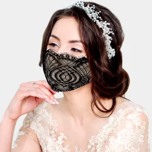 Layla Black Laced Face Mask