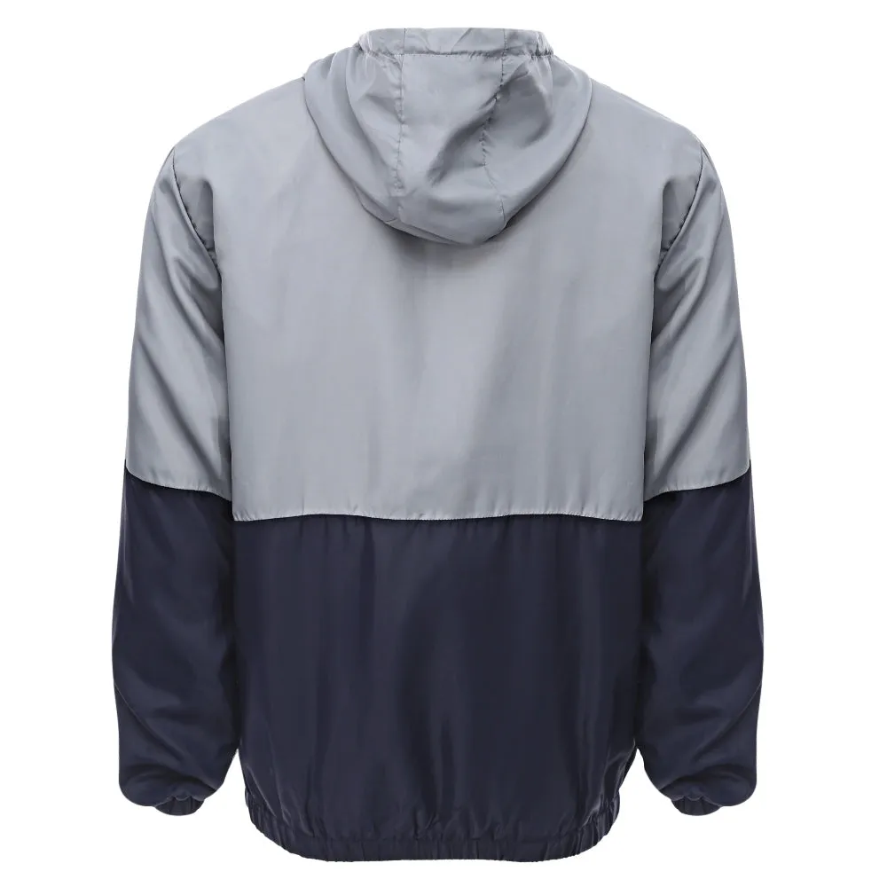 Men's Casual Thin Color Block Zipper Design Long Sleeves Hoodies