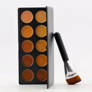 New Fashion Professional 10 Colors Concealer Eye Shadow Palette &  Flat Brush