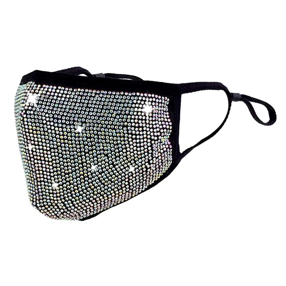 Nori Clear AB Rhinestone Embellished Fashion Mask