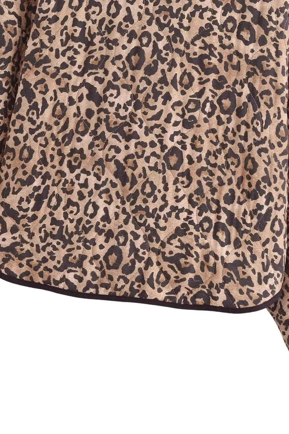 'Pamela' Leopard Print Round-Neck Casual Jacket