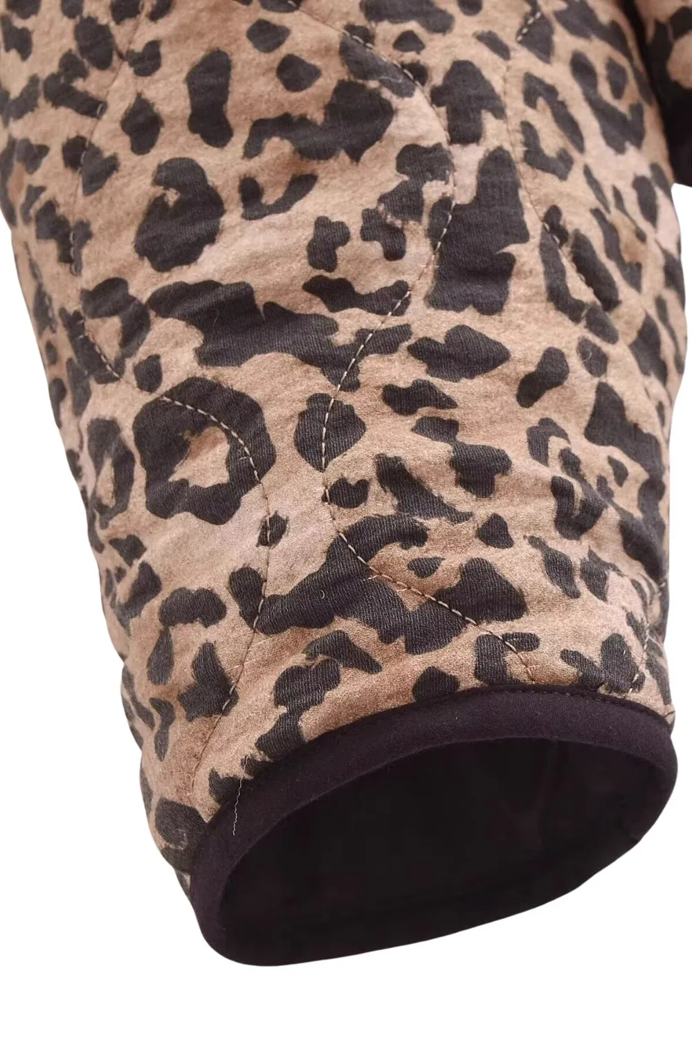 'Pamela' Leopard Print Round-Neck Casual Jacket