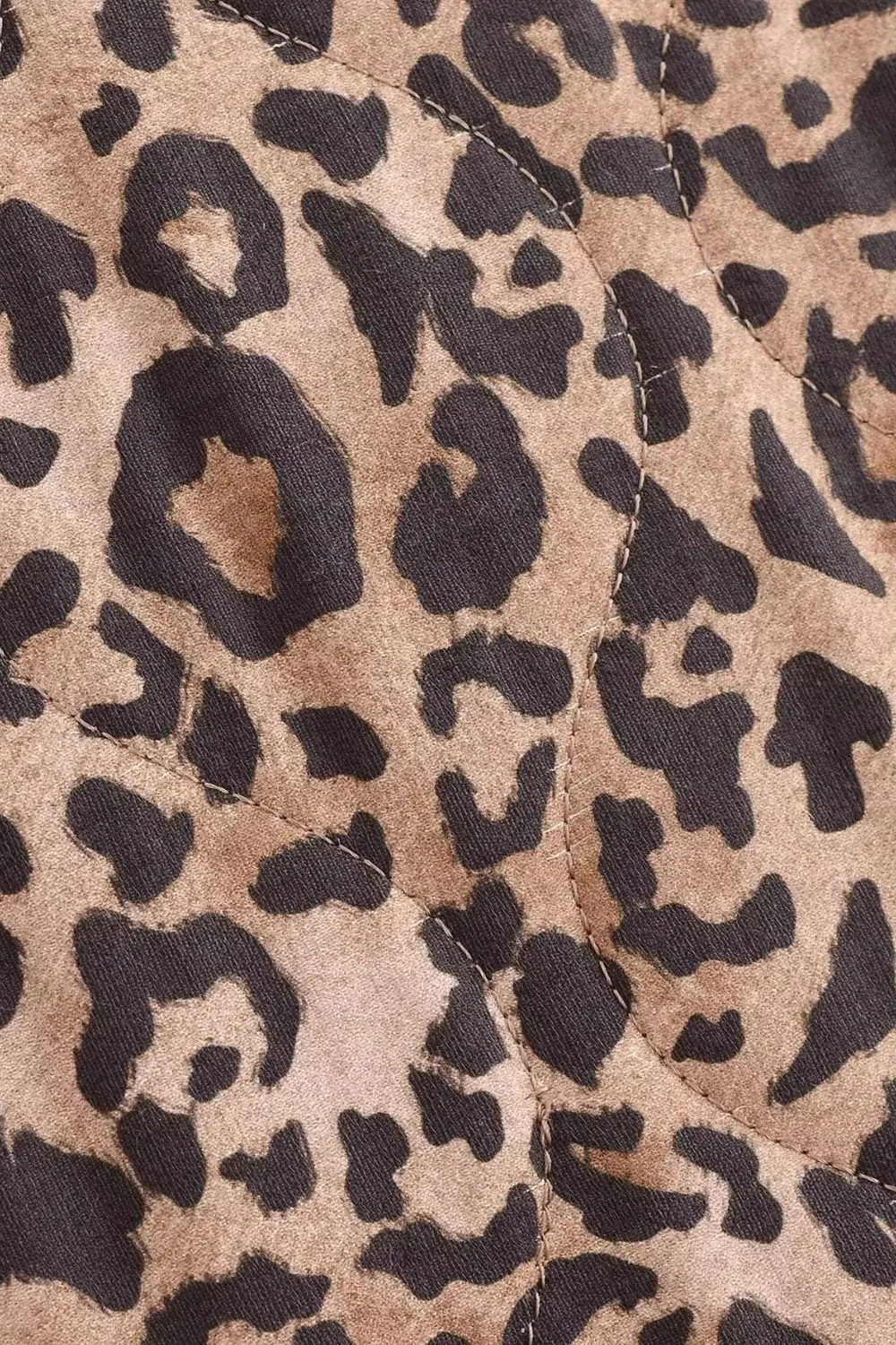 'Pamela' Leopard Print Round-Neck Casual Jacket