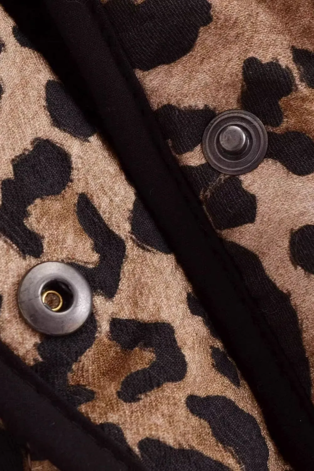 'Pamela' Leopard Print Round-Neck Casual Jacket