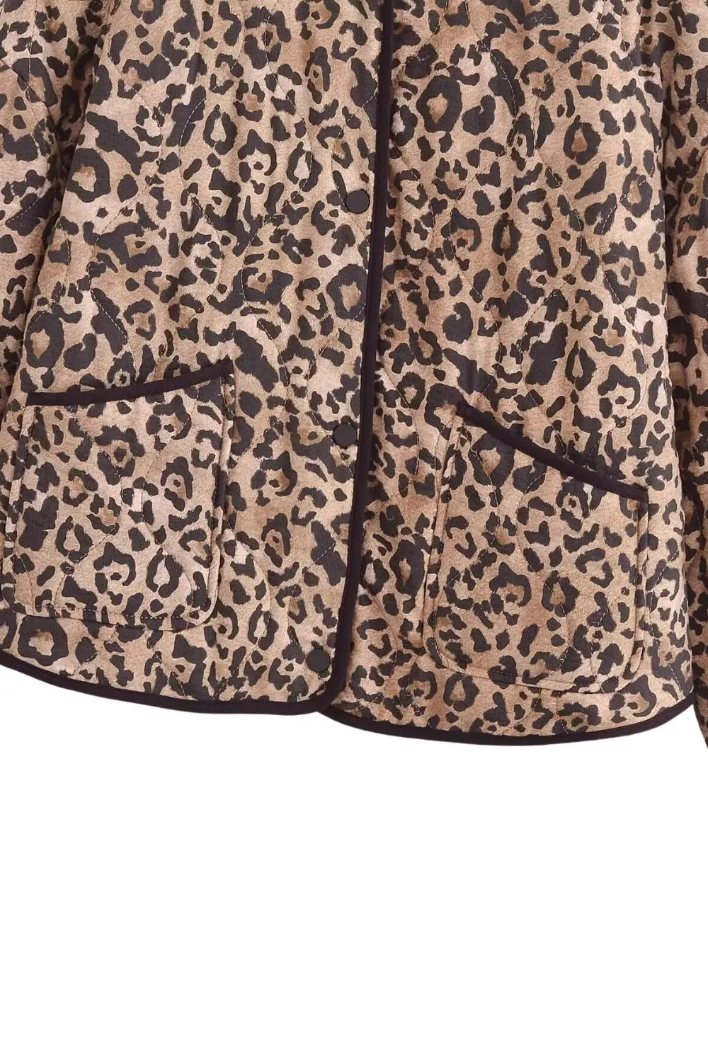 'Pamela' Leopard Print Round-Neck Casual Jacket