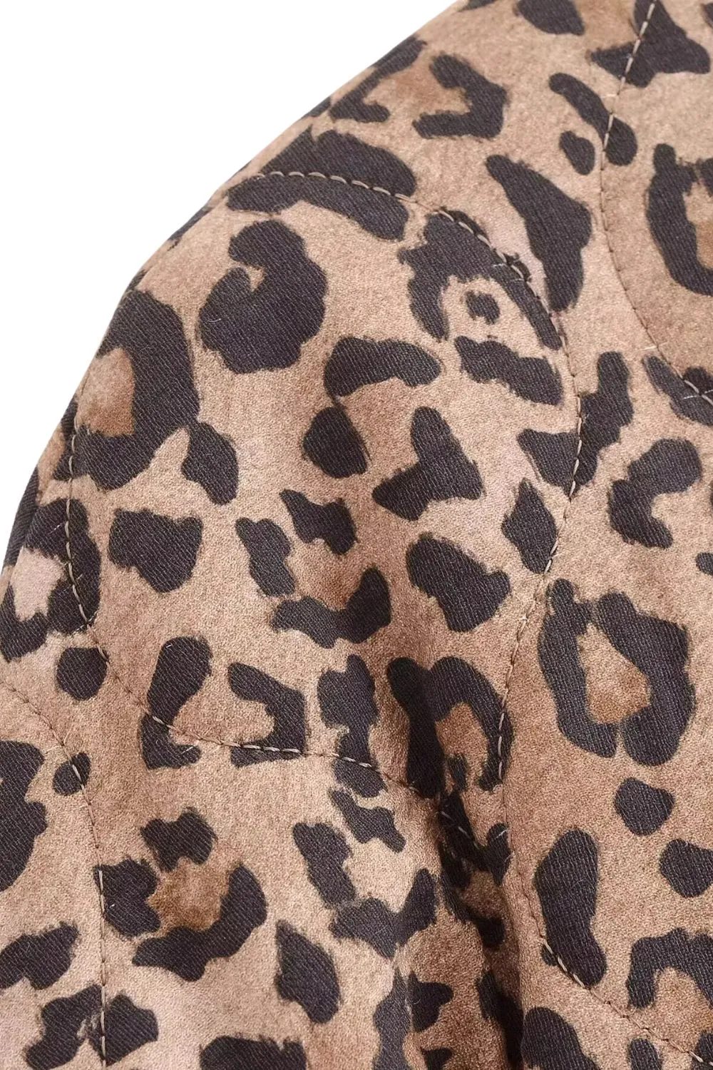 'Pamela' Leopard Print Round-Neck Casual Jacket