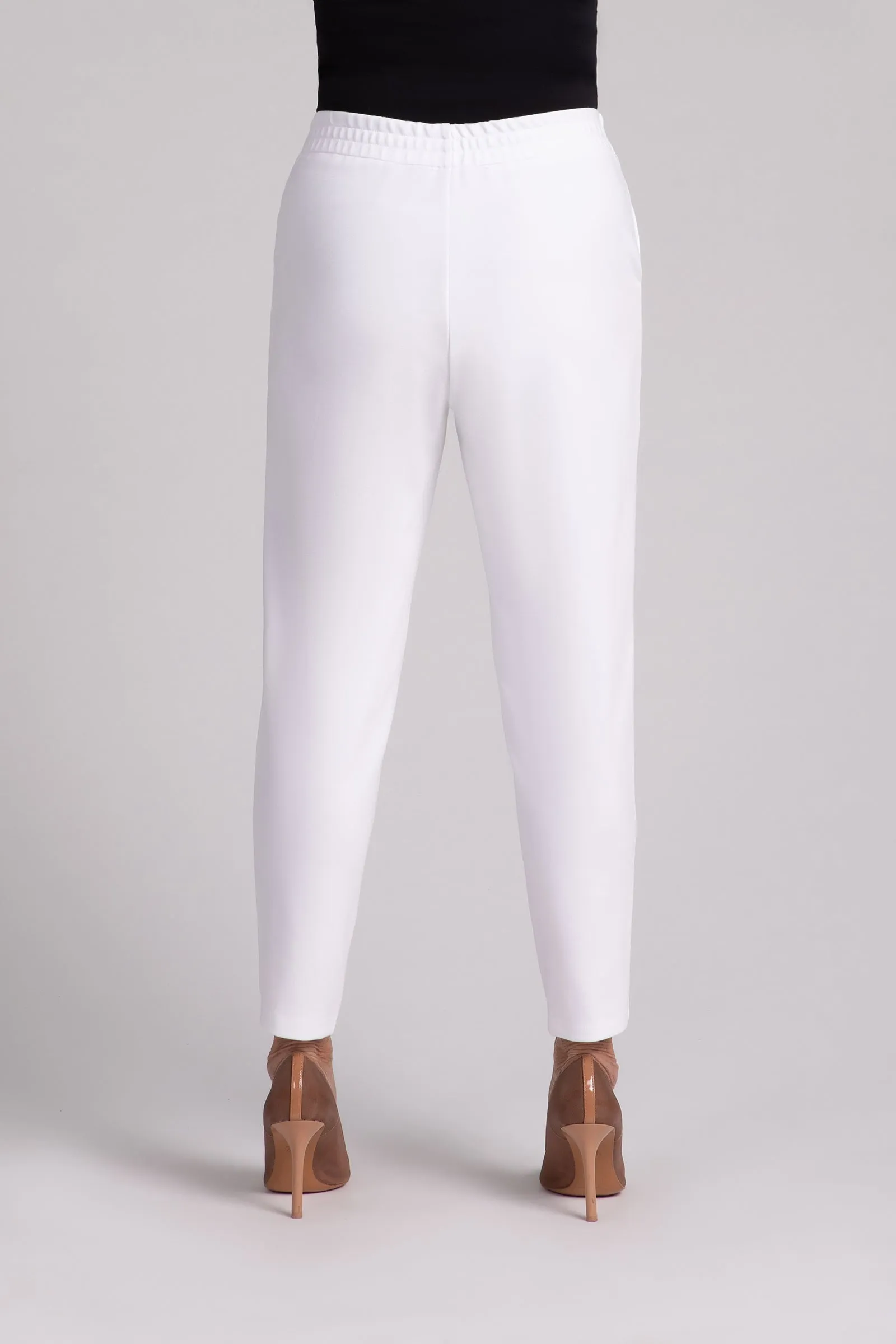 Ponte Pull On Pencil Ankle Pant | White