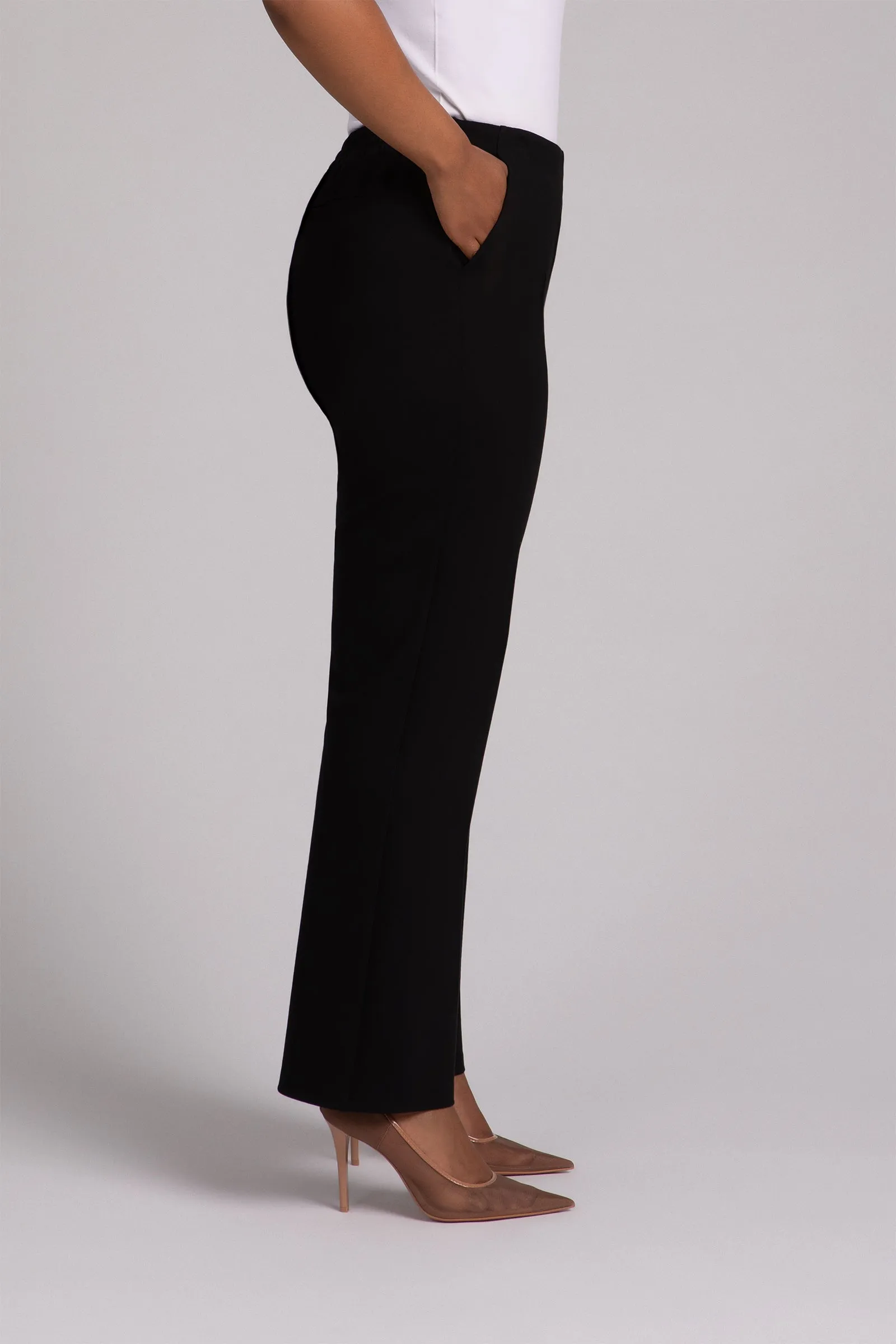 Ponte Pull On Stovepipe Pant | Black