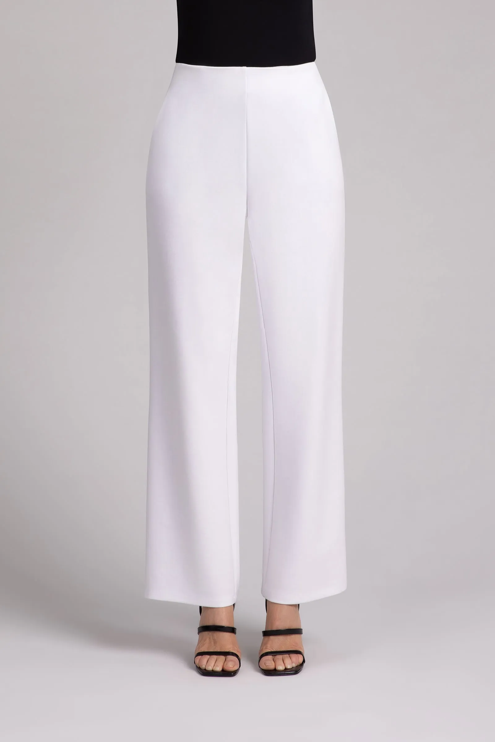 Ponte Pull On Stovepipe Pant | White