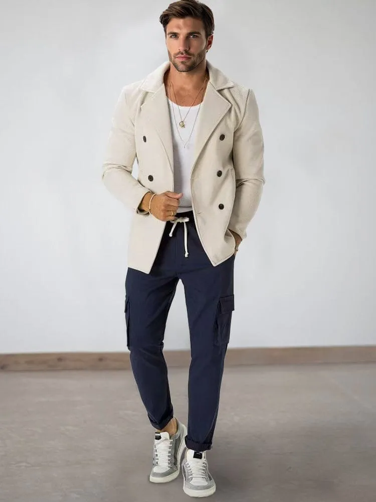 Premium Double-Breasted Lapel Coat