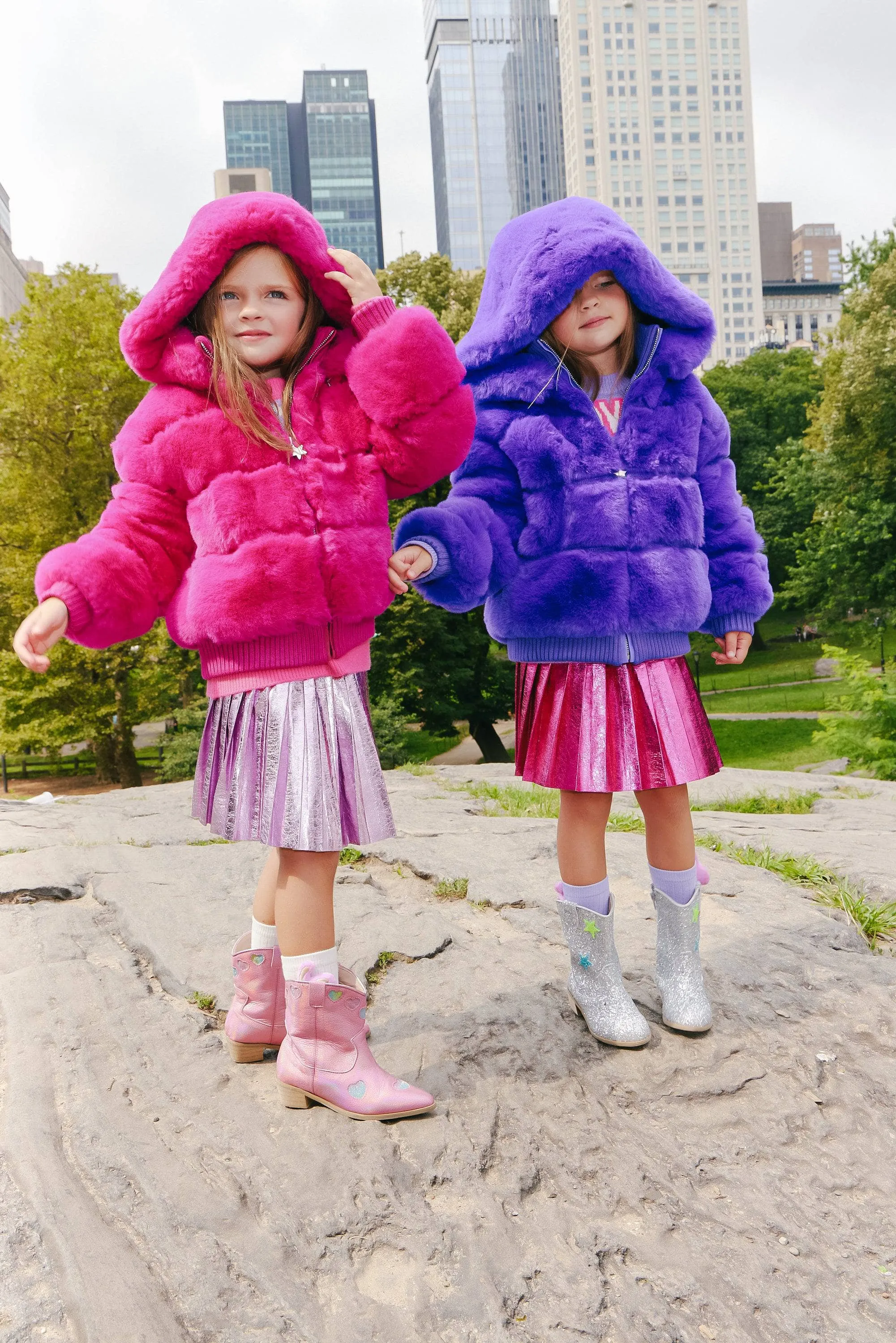 Purple Magic Faux Fur Coat