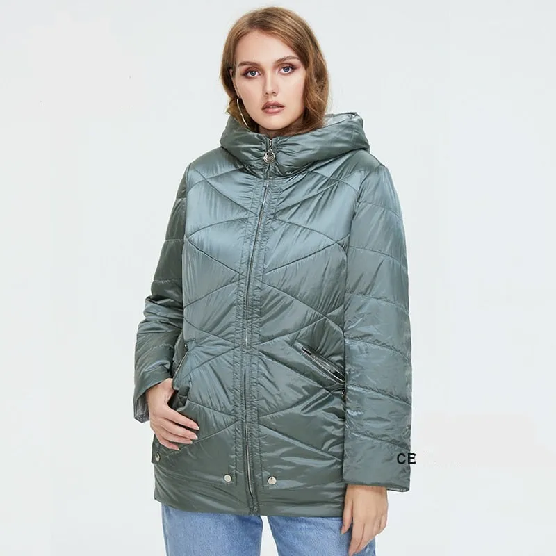 Quilted Down Waterproof Coat with Hood