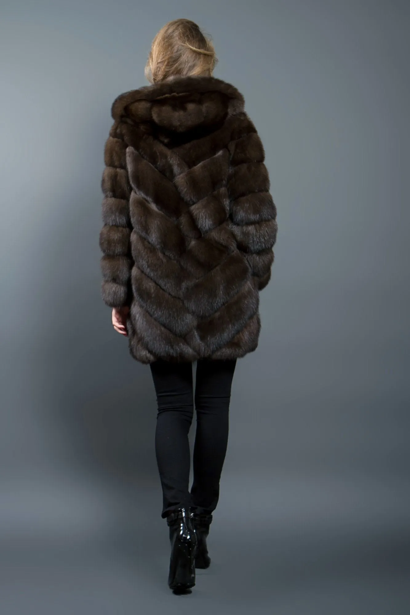 Russian Sable Fur Coat with Hood