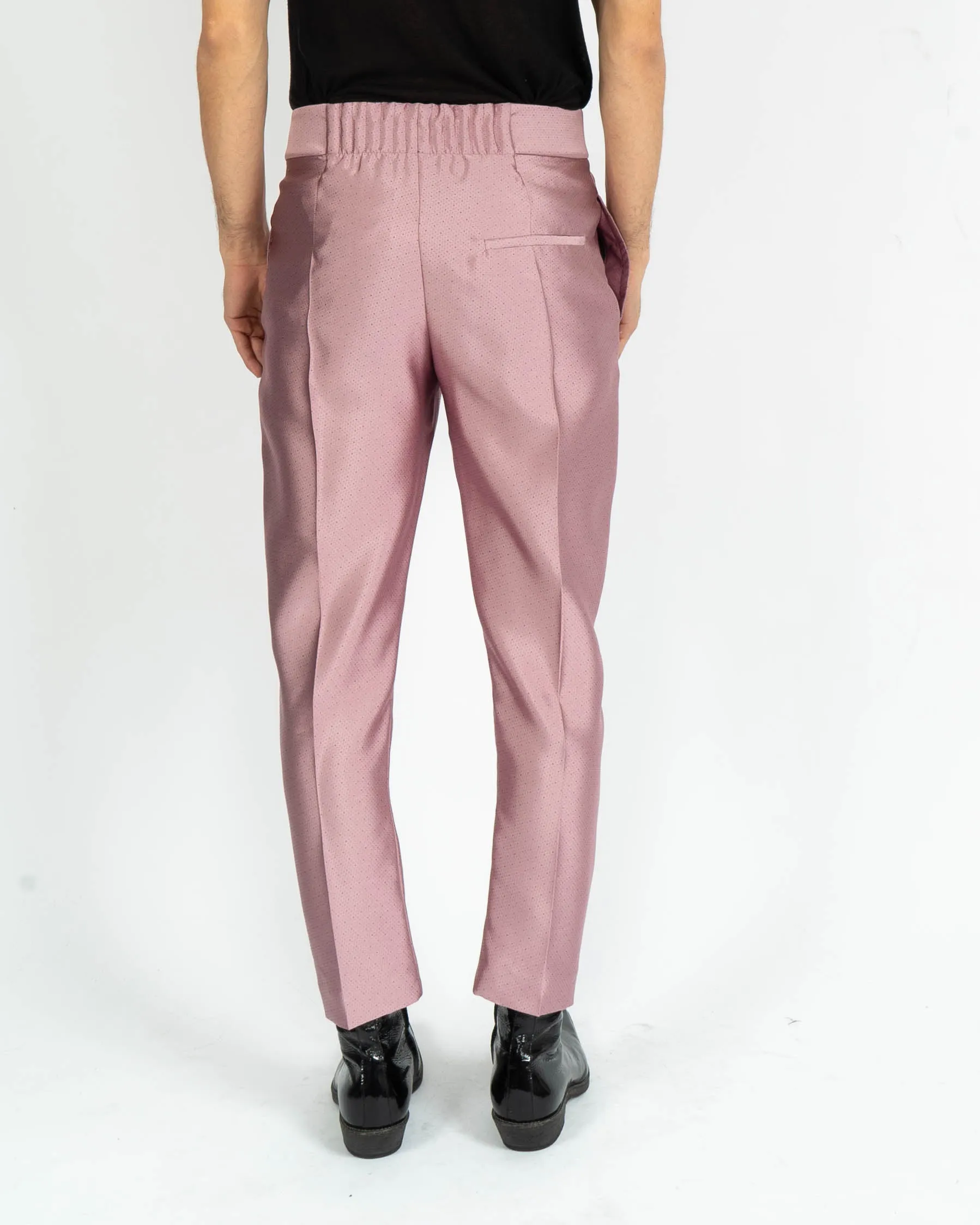 SS18 Pink Textured Silk Trousers