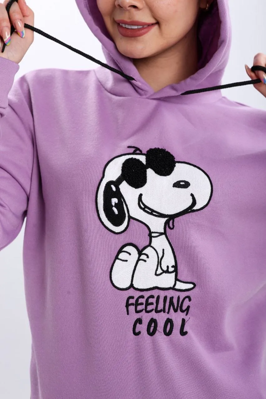 Turkish Feeling Cool Hoodie Women Fashion Sweatshirt-Violet